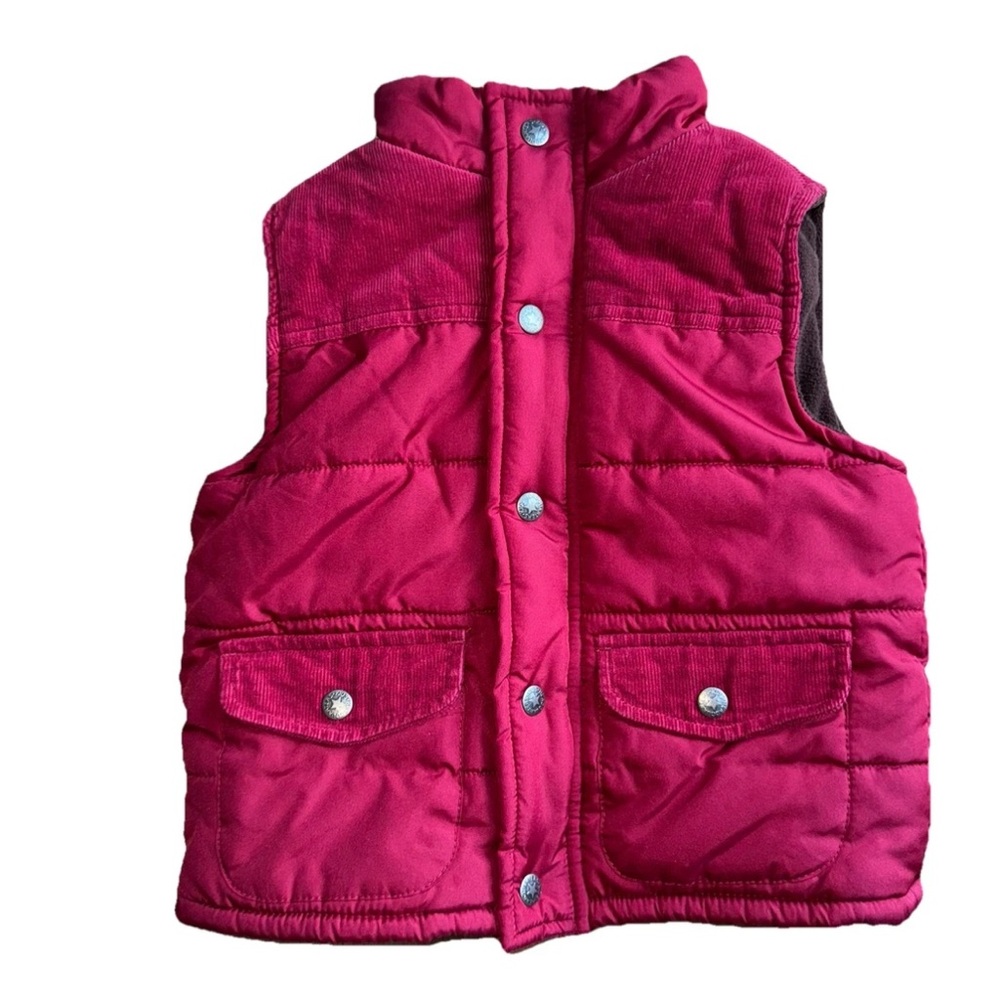 Kids Headquarters Vest Toddler Boys Size 3T Red Corduroy Cotton And Polyester